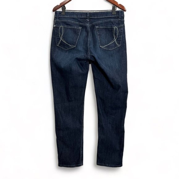 Riders By Lee Jeans Women 10P Blue Dark Wash Tapered Mid Rise Denim - Picture 2 of 14